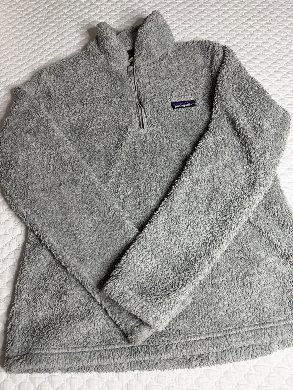 Patagonia Men's Light Gray Sherpa Half-Zip Fleece Pullover